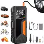 bedee Tragbare Elektrische Luftpumpe mit Digitalem Druckmesser und LED-Licht