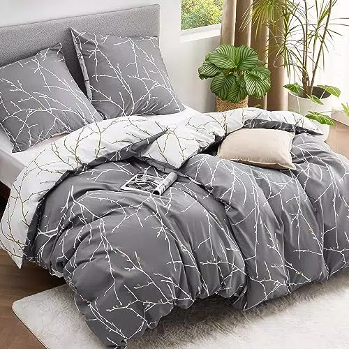 BEDSURE Wendebettwäsche Set mit Reißverschluss und Kissenbezügen