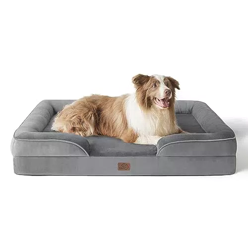 Bedsure orthopädisches Hundebett Ergonomisches Hundesofa - 71x58 cm Hundecouch mit eierförmiger Kistenschaum für kleine Hunde