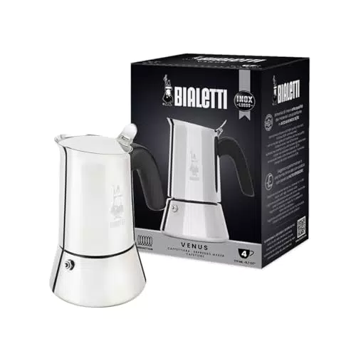 Bialetti - Neue italienische Espressomaschine Venus Induction aus Edelstahl