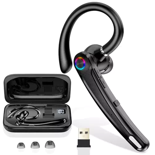 Bluetooth Headset V5.4 mit CVC 8.0, Dual Mic und USB-Ladebox für Business