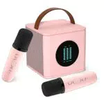 BONAOK Kinder Karaoke Mikrofon – Tragbares Party Mikrofon mit LED Lautsprecher