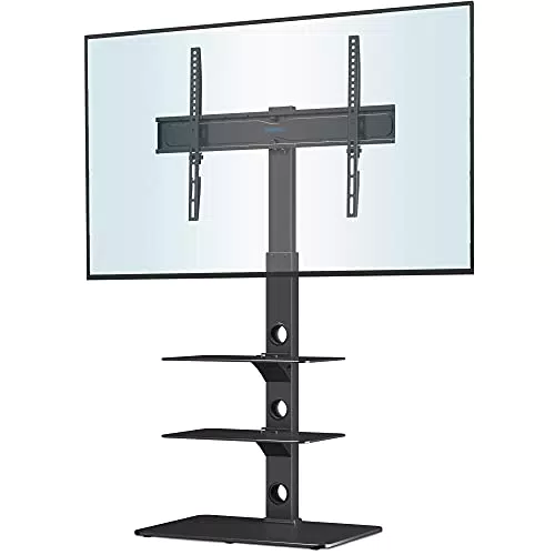 BONTEC TV Ständer für 30-70 Zoll Fernseher, Höhenverstellbar mit Glastabl.