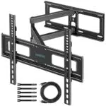BONTEC TV Wandhalterung für 26-60 Zoll Flach- und Curved-Fernseher, schwenkbar und neigbar, max. VESA 400x400mm