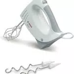 Bosch Handrührer MFQ3530 mit 2 Rührbesen und 2 Edelstahl-Knethaken, 450W