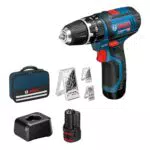 Bosch Professional GSB 12V-15 Akku Schlagbohrschrauber mit Ladegerät und Zubehör