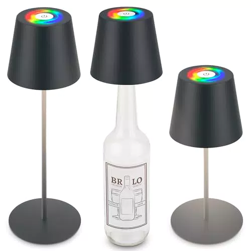 Briloner 3 in 1 RGBW LED Tischlampe kabellos, dimmbar, Akku und Lichtquelle austauschbar