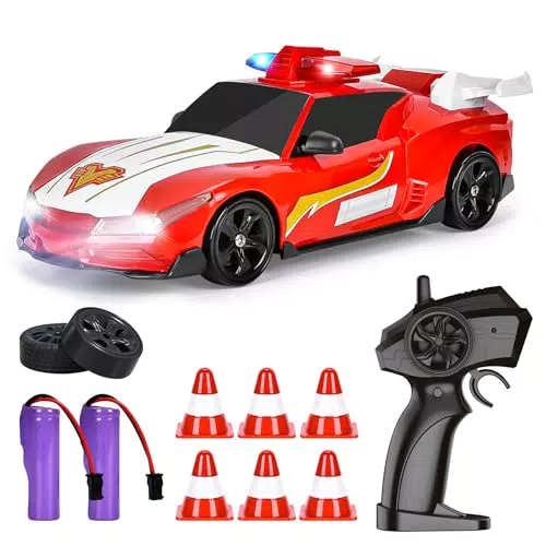 BuzzoXerex Drift Auto Ferngesteuert 1:24 4WD Mini RC mit LED-Leuchten und 18 km/h
