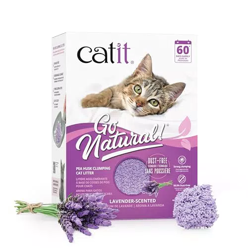 Catit Go Natural Katzenstreu aus Erbsenhülsen mit Lavendelduft