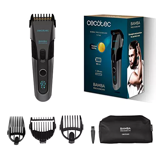 Cecotec Haarschneider Bamba PrecisionCare Titan – kabellos, 90 Min Autonomie, Display