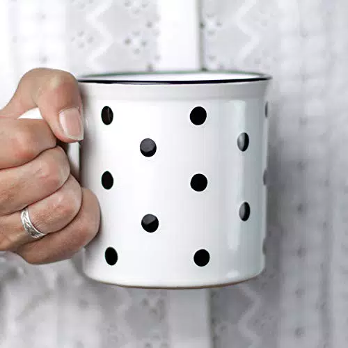 City to Cottage® Keramik XXL Kaffeebecher | Handgemacht | Polka Dots