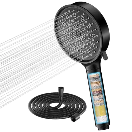 Cobbe Duschkopf mit Schlauch, Hochdruck Handbrause und 20-stufiger Filtration