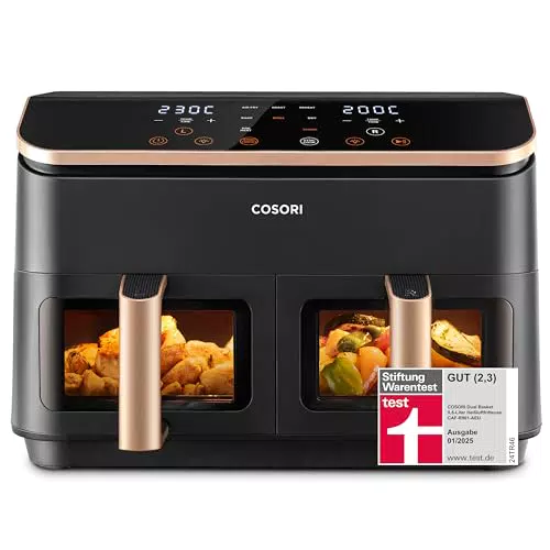 COSORI Heißluftfritteuse Dual Blaze TwinFry 10L mit 4 Heizrohren, 240 °C