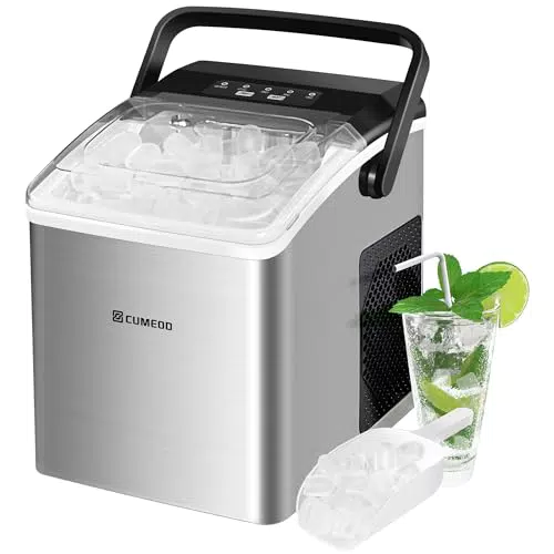 CUMEOD Eiswürfelmaschine, selbstreinigend, 2 Würfelgrößen für Küche und Bar