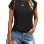 Cuptacc Damen T-Shirt Rundhals Elegant Basic für Business-Outfits