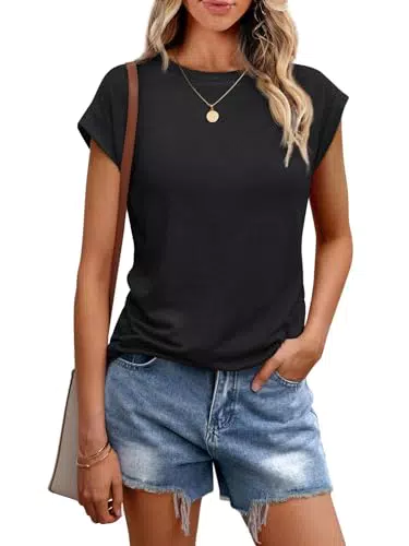 Cuptacc Damen T-Shirt Rundhals Elegant Basic für Business-Outfits