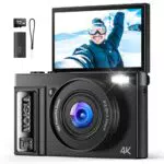 Digitalkamera 4K 64MP mit 180° Klapp-Bildschirm – Perfekt für Vlogs und Geschenke