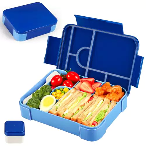 Dntorx Lunchbox Kinder mit Fächern, Auslaufsicher Bento Box für Schule und Ausflug