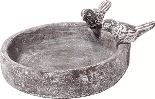 dobar® Klassische Vogeltränke - Zement Vogelbad für Wildvögel im Garten