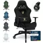 Dowinx Gaming Stuhl – Ergonomischer Bürostuhl mit Fußstütze und atmungsaktiver Mikrofaser