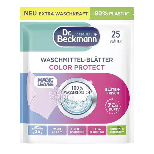 Dr. Beckmann Waschmittel-Blätter Universal | Vordosierte, wasserlösliche Blätter