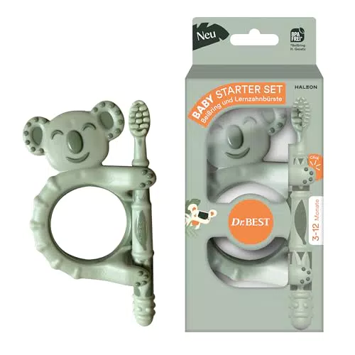 Dr.BEST Baby Starter Set: Beißring und Lernzahnbürste für sanfte Zahnpflege