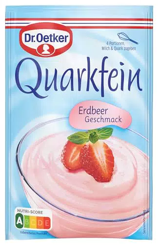 Dr. Oetker Quarkfein Dessertpulver Erdbeer-Geschmack für Quarkspeisen