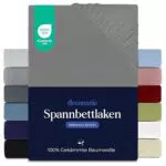 Dreamzie Premium Spannbettlaken 180x200 cm aus 100% Jersey Baumwolle - Oeko-TEX zertifiziert