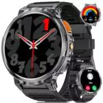 DREMAC Smartwatch Herren-1.85‘’ HD Großes Display/730 mAh Akku Sportuhr Herren mit Taschenlampe/120+ Sportmodi