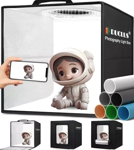 DUCLUS Fotobox Professionelles Faltbares Fotostudio Set mit LED-Lichtpaneelen