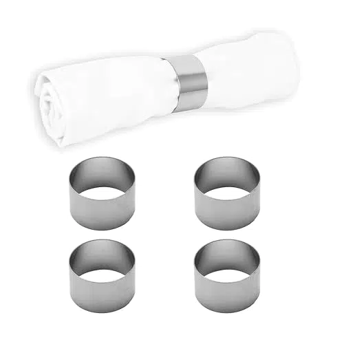 Echtwerk Serviettenring-Set aus Edelstahl im Kreis-Design für Tischdekoration