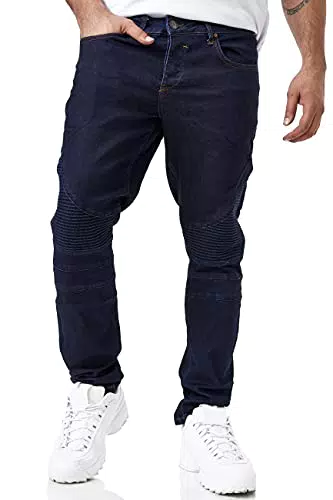 Elara Herren Jeans Slim Fit Hose Biker-Jeans Chunkyrayan 16517-Light Blue-