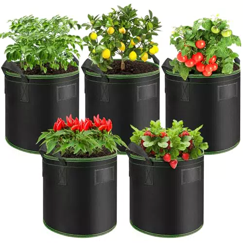 Enbagold Pflanzsack aus Vliesstoff für Tomaten, Kartoffeln und Erdbeeren