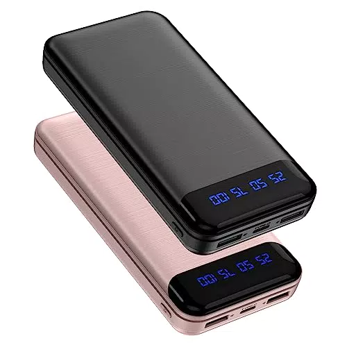 Enerwow Power Bank 16000mAh, tragbares Ladegerät mit LCD Display, schnelles Aufladen