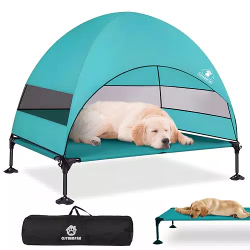 Hundebett mit Vorzelt – Erhöhtes Hundesofa für Camping und Garten