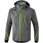 Erima Herren softshelljakke Function, Grau Melange/Green Gecko
