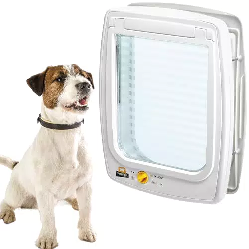 Ferplast Hundeklappe SWING 11 - 4-Wege Haustiertür für Hunde und Katzen