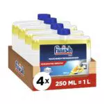 Finish Maschinentiefenreiniger Citrus Flüssiger Maschinenreiniger gegen Kalk und Fett für eine saubere Spülmaschine Sparpack mit 4 x 250 ml Maschinenpfleger mit Zitronenduft