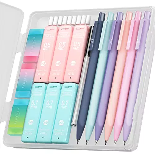 Four Candies Druckbleistift Set mit HB Minen und Radierern für coole Schulsachen