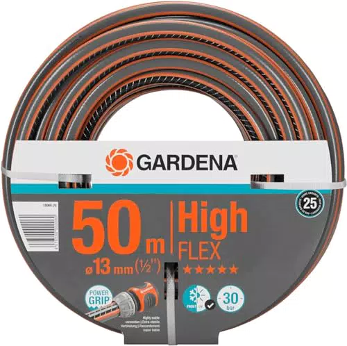 Gardena Comfort HighFLEX Schlauch 13 mm, 50 m – Gartenschlauch mit Power-Grip-Profil