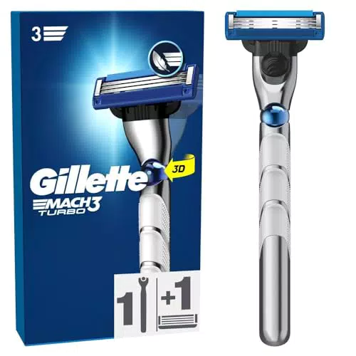 Gillette Mach3 Turbo Rasierklingen für Männer, 8 Original Gillette Ersatzklingen