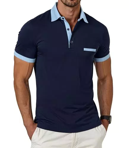 GLESTORE Poloshirt Herren Kurzarm Golf Basic Sommermode