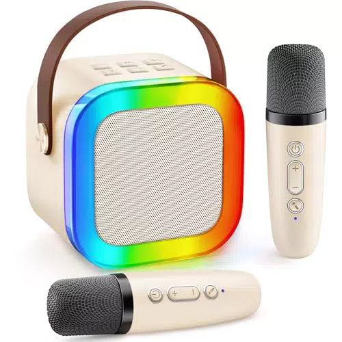 Gontence Karaoke Maschine mit 2 Mikrofonen – Perfektes Geschenk für Mädchen