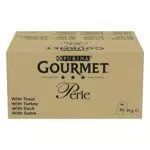 PURINA Gourmet Perle Erlesene Streifen in Gelee - Nassfutter für Katzen, 96 Portionsbeutel, Sorten-Mix