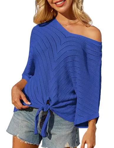 Grace Karin Strickpullover mit Lochmuster und V-Ausschnitt für Damen