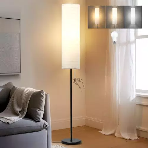 GyroVu Stehlampe mit Papierlampenschirm für Wohnzimmer und Schlafzimmer