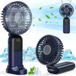 Handventilator Mini – Tragbarer, leiser USB Ventilator mit digitaler Anzeige und 5 Geschwindigkeiten