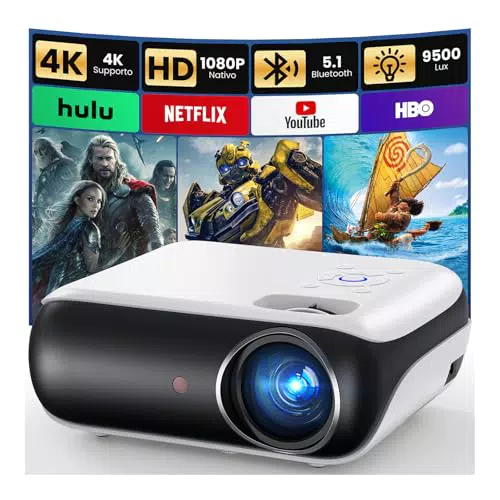 HAPPRUN H1 Full HD Beamer - Tragbarer Projektor mit Bluetooth und Lautsprecher