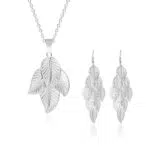 HDGSAFD Hohle Blattohringe und Blatthalskette, Kreativer Damenschmuck