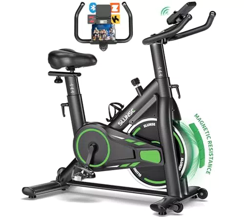 SLUNSE Heimtrainer Fahrrad – Ergometer mit LCD-Monitor und verstellbarem Widerstand